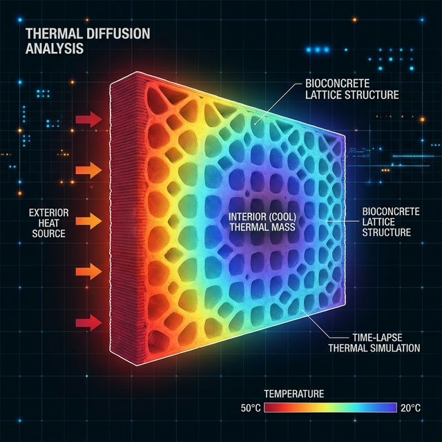 Thermal analysis heat map of the bioconcrete wall