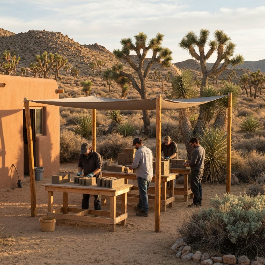 3D printer fabricating bio-concrete blocks