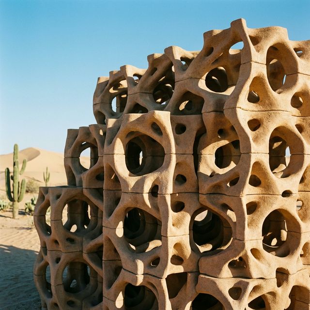 Crystalline bioconcrete blocks