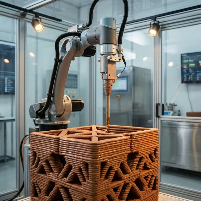 Robotic 3D printing system prototype printing with clay